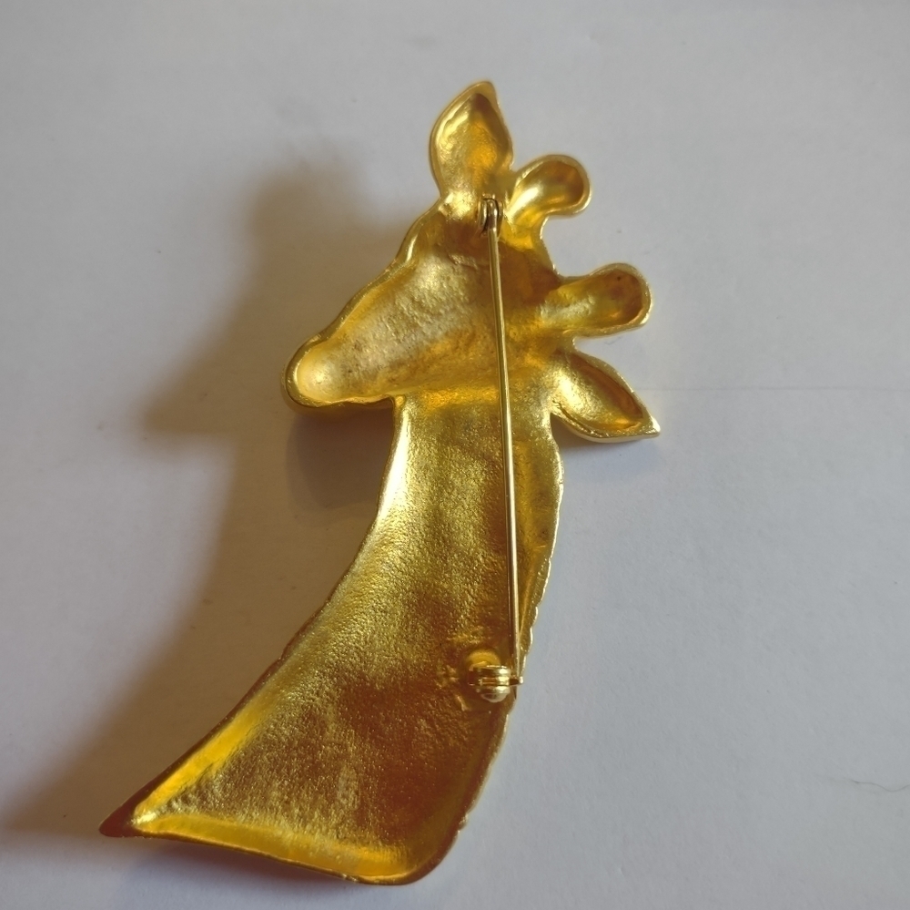 Vintage Women's giraffe rhinestone ESTATE brooch pin - Picture 3 of 3